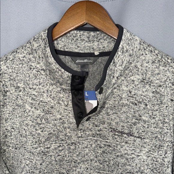 Eddie Bauer Men's Casual Preppy Fleece Mock Collar Pull Over Size L NWT - Picture 2 of 8